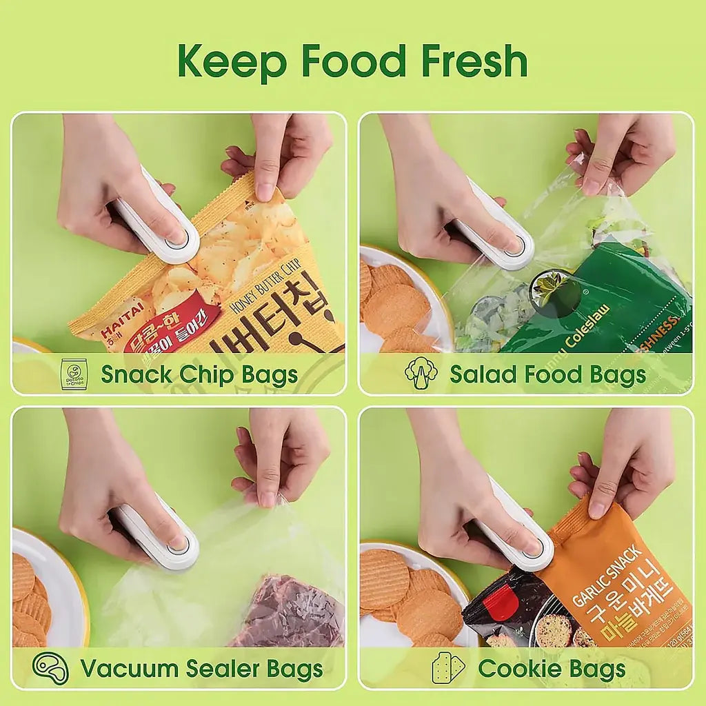 2-in-1 Portable Mini Bag Sealer & Cutter | USB Rechargeable Food Storage Tool Baidya shipping