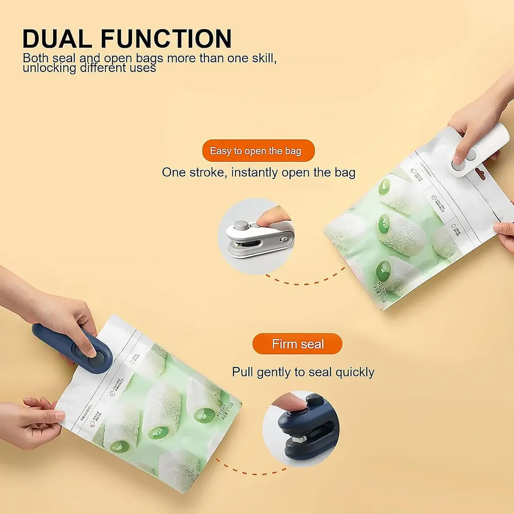 2-in-1 Portable Mini Bag Sealer & Cutter | USB Rechargeable Food Storage Tool Baidya shipping