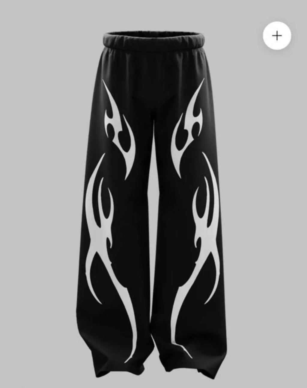 Tribal Flame Streetwear Baggy Pants – Black & White Edition” Baidya shipping
