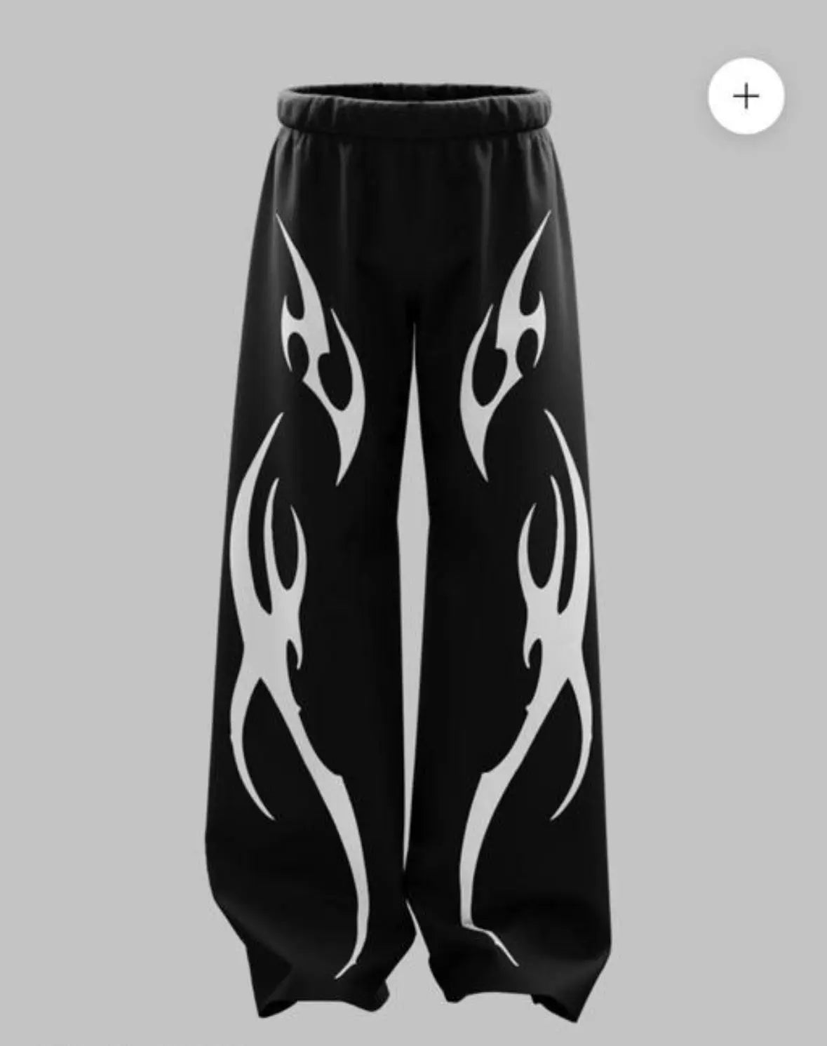Tribal Flame Streetwear Baggy Pants – Black & White Edition” Baidya shipping