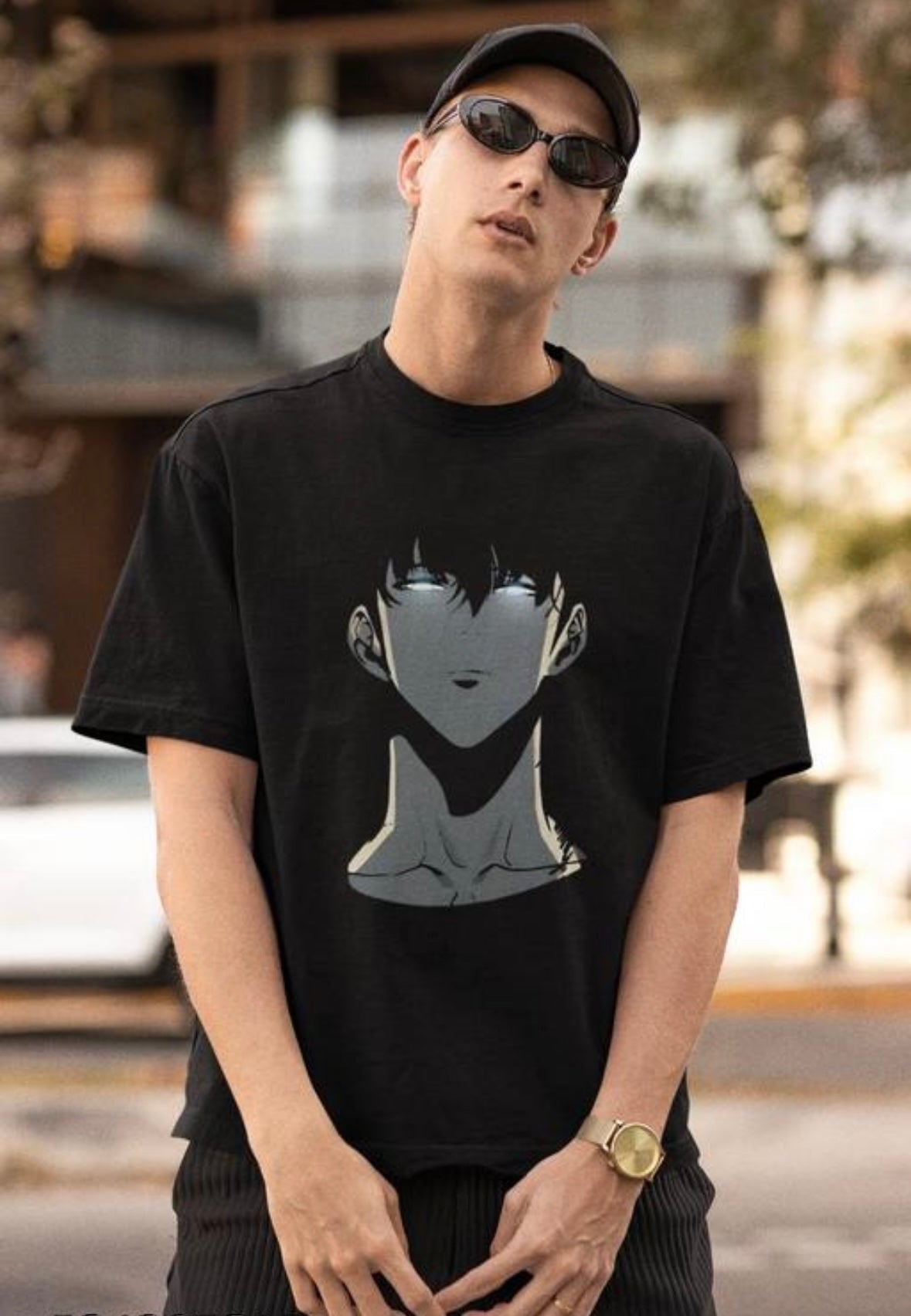 Men’s Cotton Oversized T-Shirt – Solo Leveling Anime Print | Trendy Streetwear for Anime Fans Baidya shipping