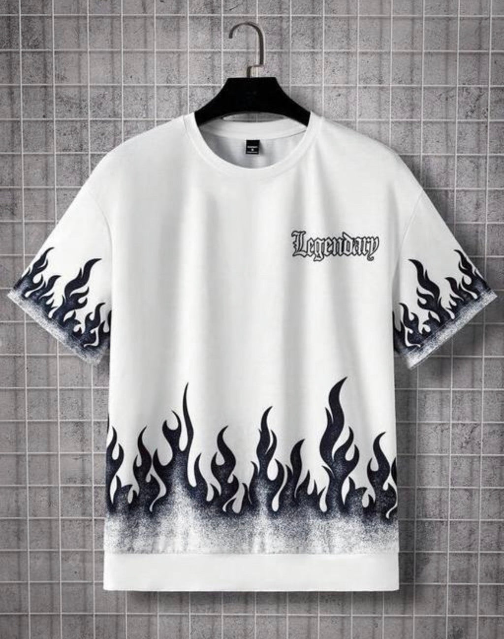 Legendary Flames Graphic T-Shirt – White Baidya shipping