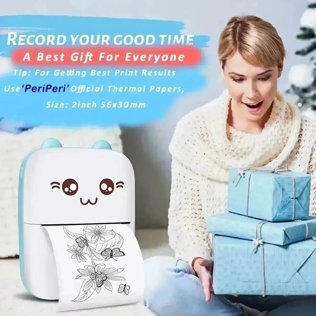 Cute Mini Pocket Thermal Printer – Portable Wireless Bluetooth Printer for Notes, Photos & Labels Baidya shipping