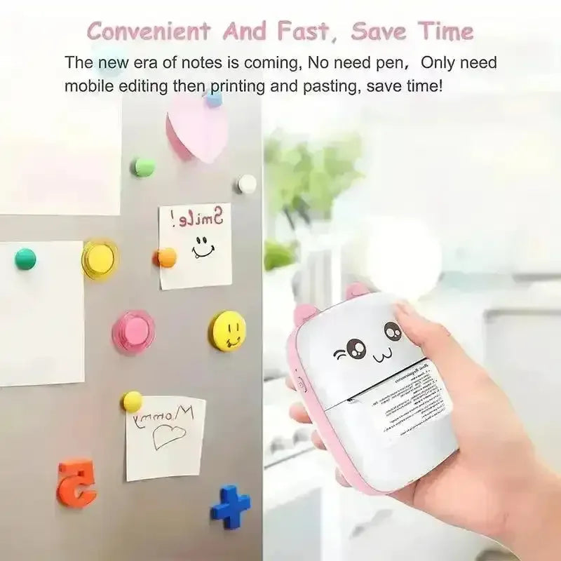 Cute Mini Pocket Thermal Printer – Portable Wireless Bluetooth Printer for Notes, Photos & Labels Baidya shipping
