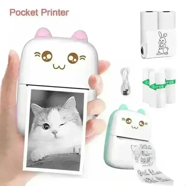 Cute Mini Pocket Thermal Printer – Portable Wireless Bluetooth Printer for Notes, Photos & Labels Baidya shipping