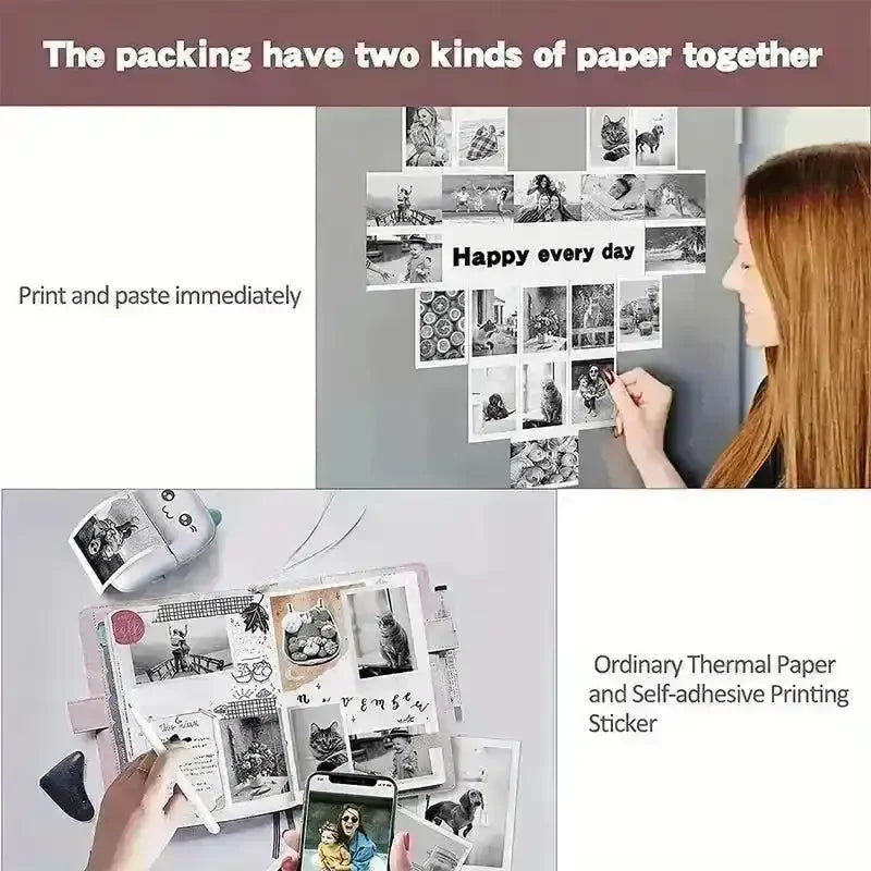 Cute Mini Pocket Thermal Printer – Portable Wireless Bluetooth Printer for Notes, Photos & Labels Baidya shipping